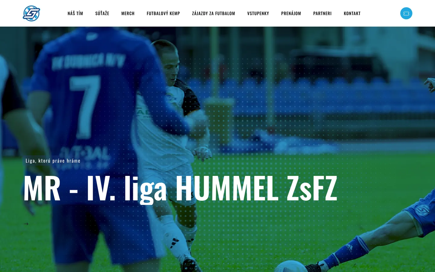 Úvodná stránka webu FK Spartak Dubnica na počítači a v mobile